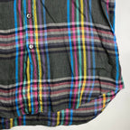 VINTAGE LANVIN PARIS ランバン パリ / リネン100％ チェック柄 ヴィンテージ シャツ MADE IN ITALY SIZE：L