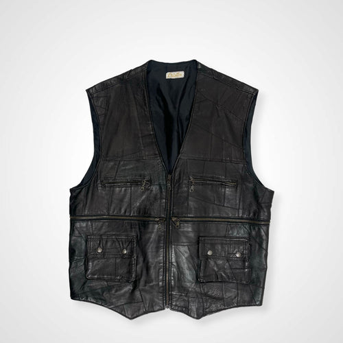 VINTAGE ヴィンテージ / ヴィンテージ パッチワークレザーベスト SIZE：XXXL