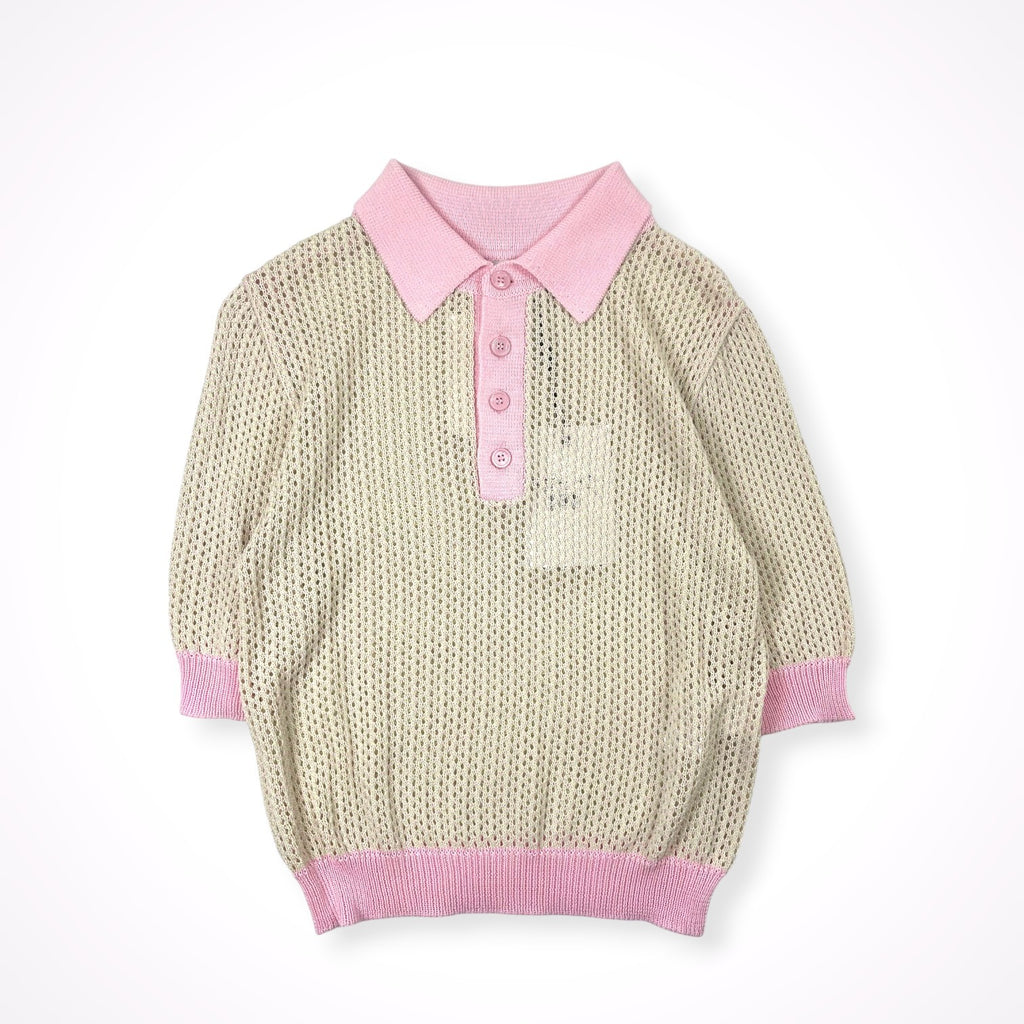 ISABELLE BLANCHE / クロシェニットポロシャツ 未使用品 参考定価：29,000+tax SIZE:XS