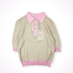 ISABELLE BLANCHE / クロシェニットポロシャツ 未使用品 参考定価：29,000+tax SIZE:XS