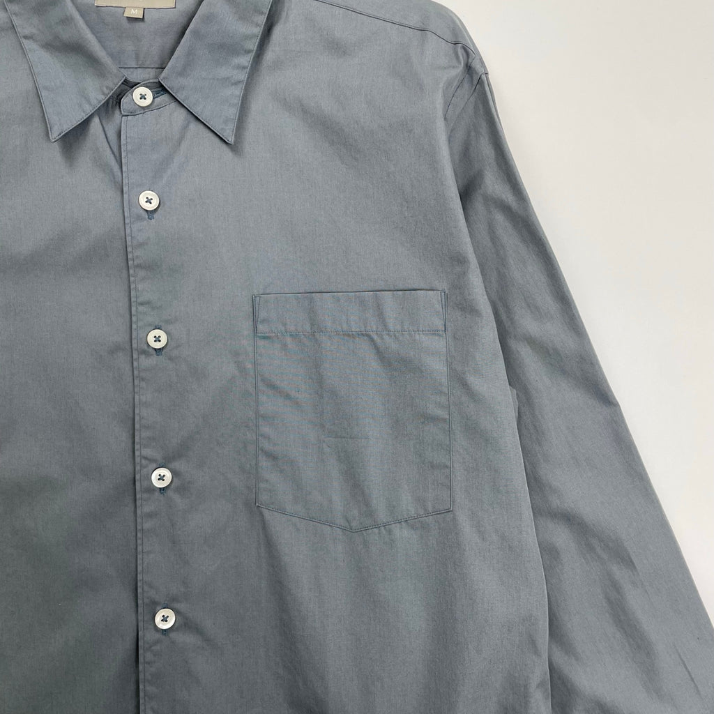 MARGARET HOWELL マーガレットハウエル / コットン ベーシックソリッドシャツ ブルーグレー 参考定価：20,000程度 SIZE：M