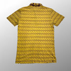 10SS DRIES VAN NOTEN ドリスヴァンノッテン / 総柄 コットンポロシャツ イエロー×パープル SIZE：S