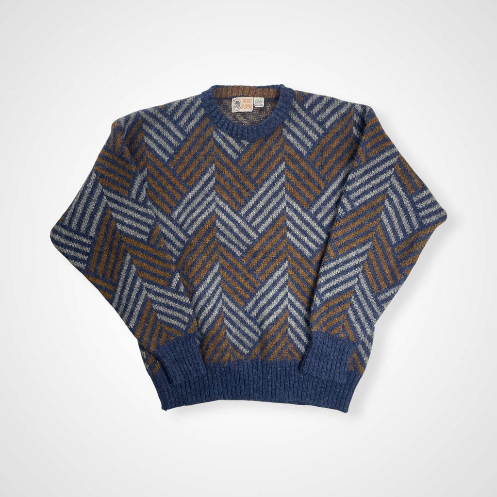 ALAN FLUSSER アランフラッサー / シェットランドウールニット MADE IN SCOTLAND SIZE:L