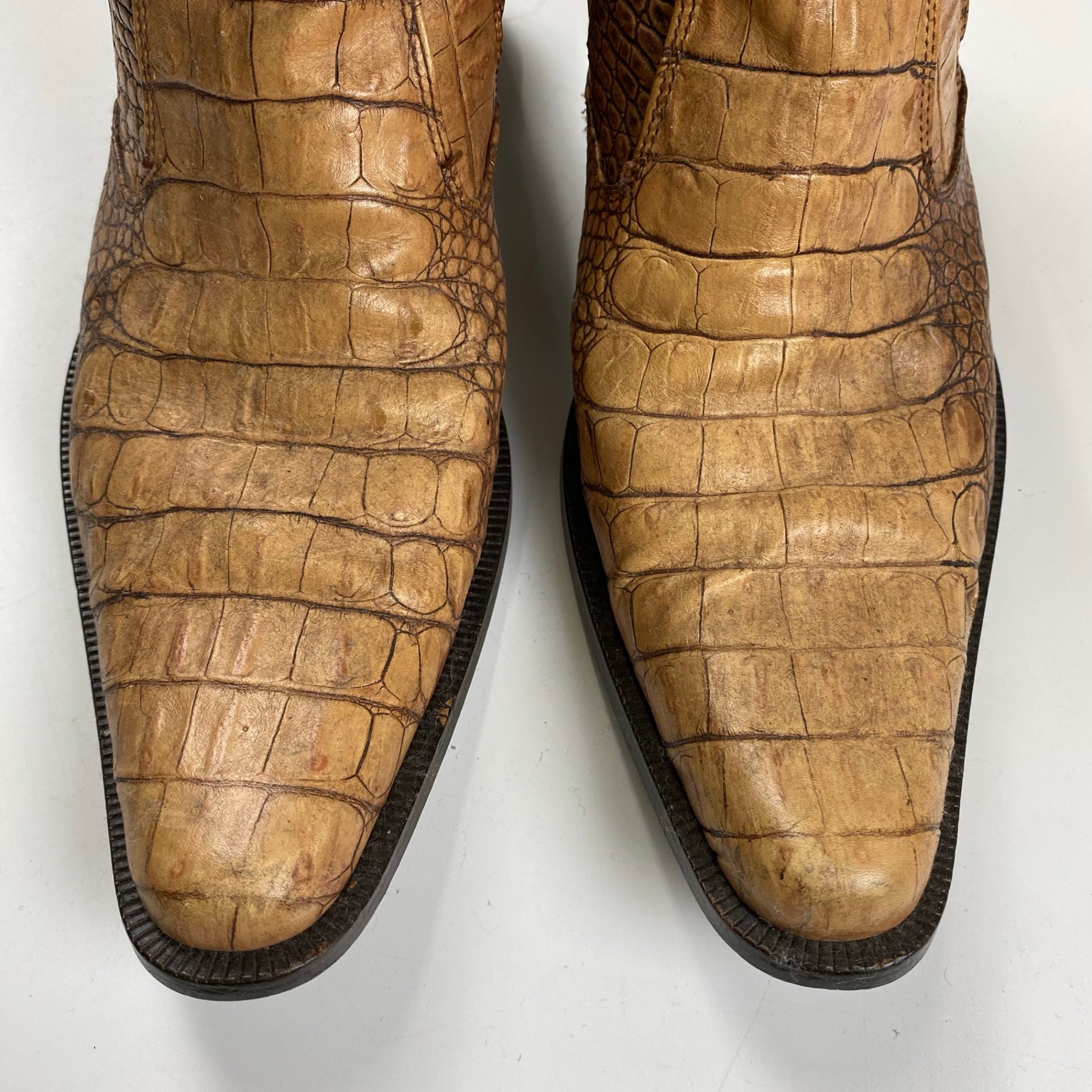 TORNADO MART トルネードマート / クロコ型押し レザーブーツ ブラウン SIZE:S(25-25.5cm程度)
