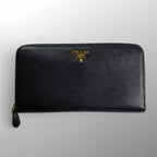 PRADA プラダ / サフィアーノ ラウンドファスナー 長財布 1ML506 ブラック