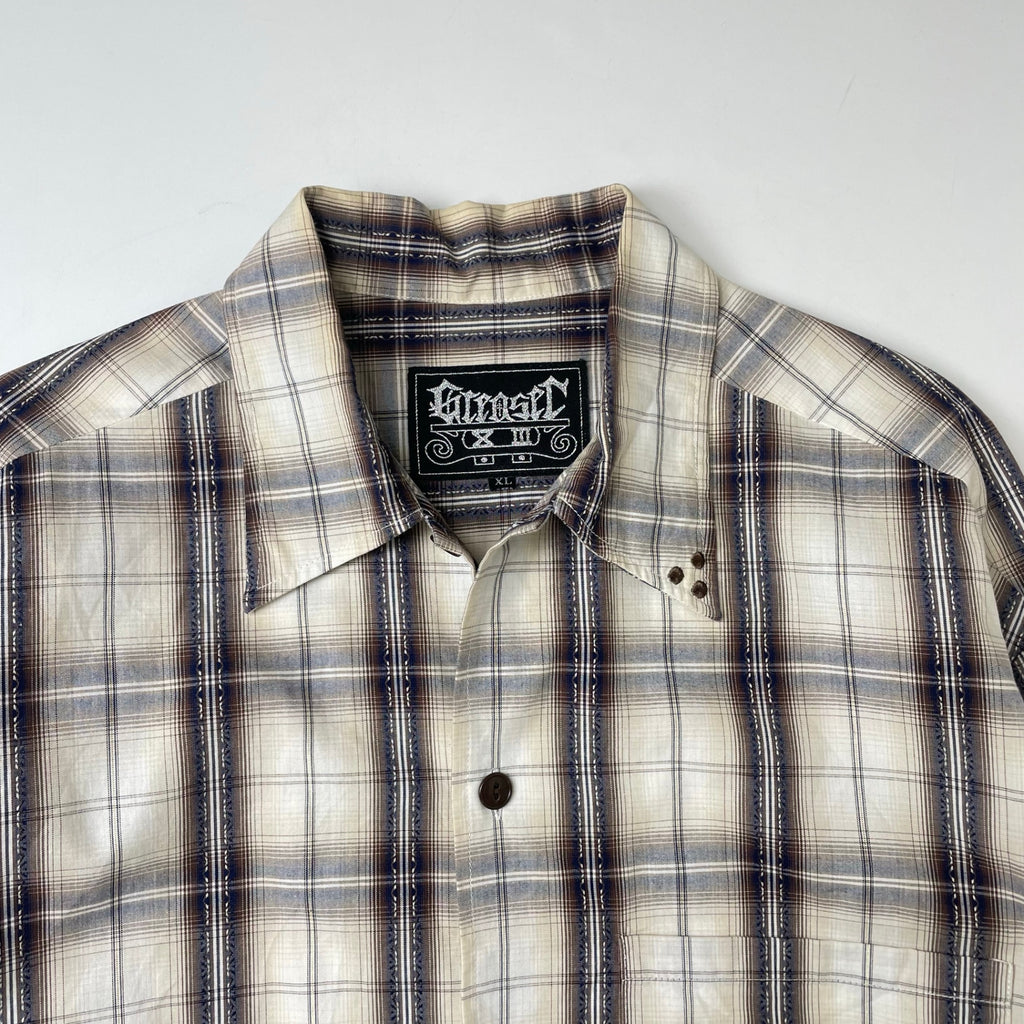 GREASER / シャドーチェックシャツ 参考定価：18,000程度 SIZE:XL