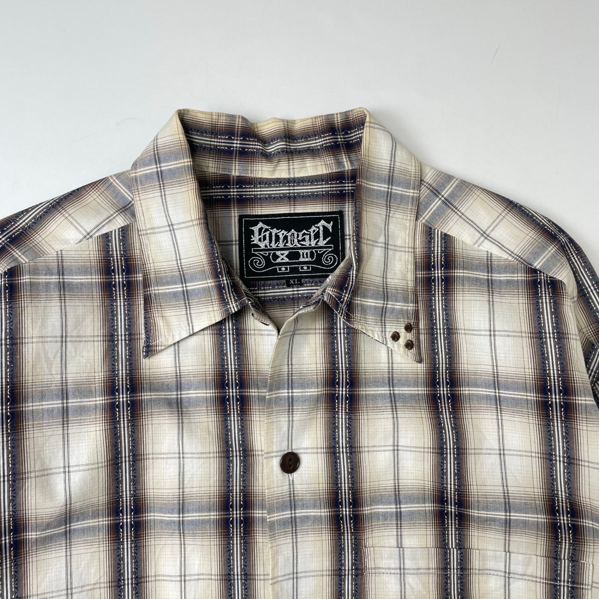 GREASER / シャドーチェックシャツ 参考定価：18,000程度 SIZE:XL