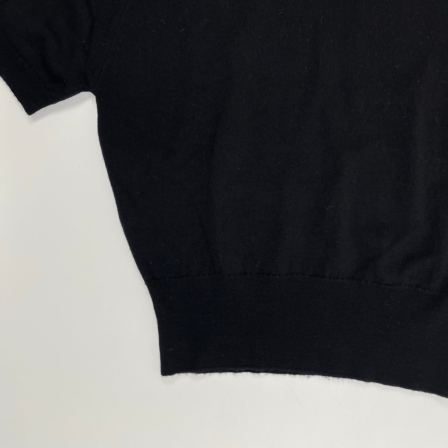 Margaret Howell マーガレット ハウエル / 英国製 ヴィンテージ半袖ニット ブラック SIZE：S-M程度