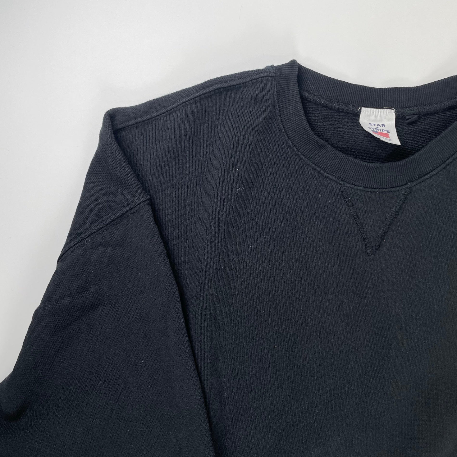 STAR&STRIPE スターアンドストライプ / クルーネックスウェット ブラック 参考定価：9,800+tax SIZE：M