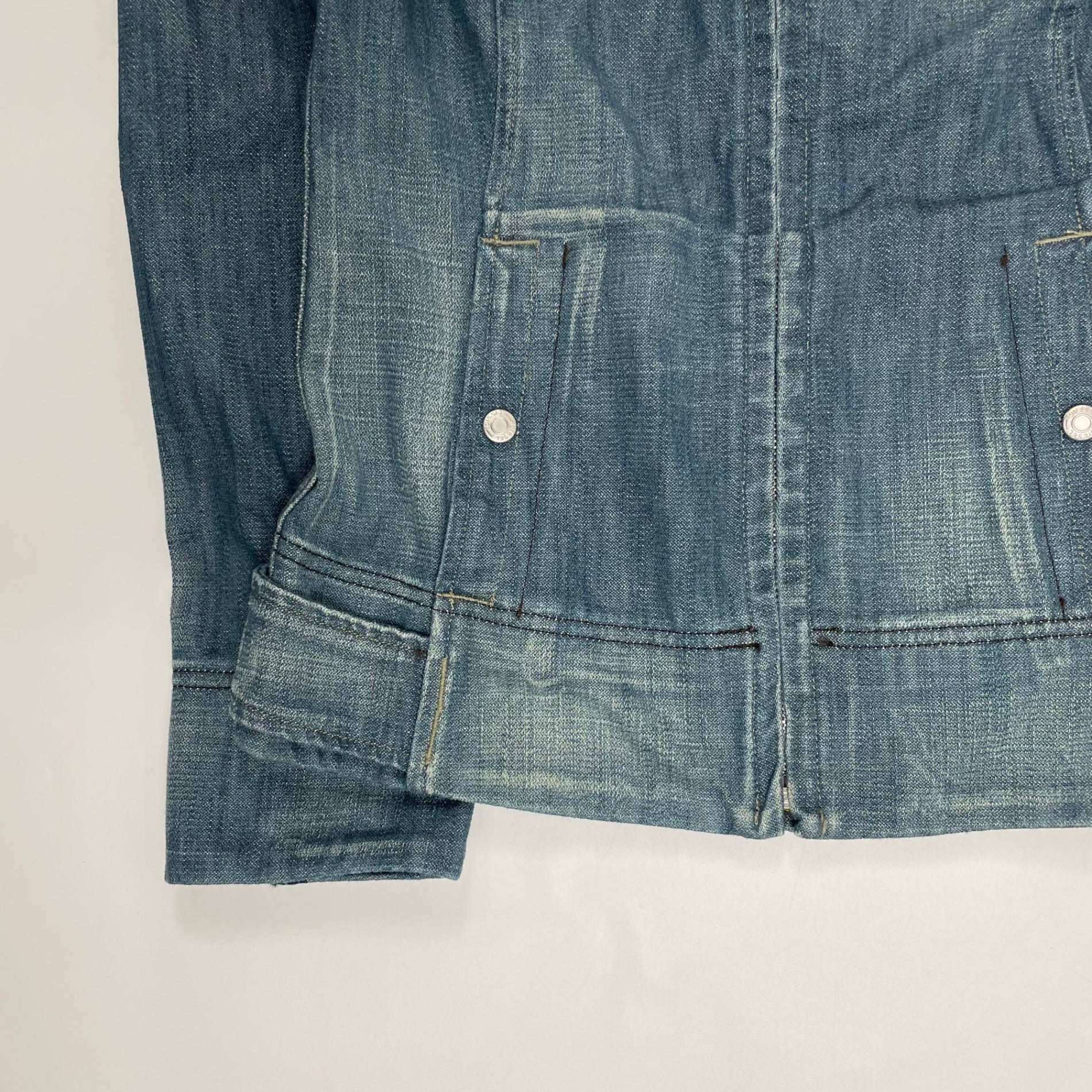 DIESEL ディーゼル / 00s ギミックジップデニムジャケット ライダース ベスト SIZE：S