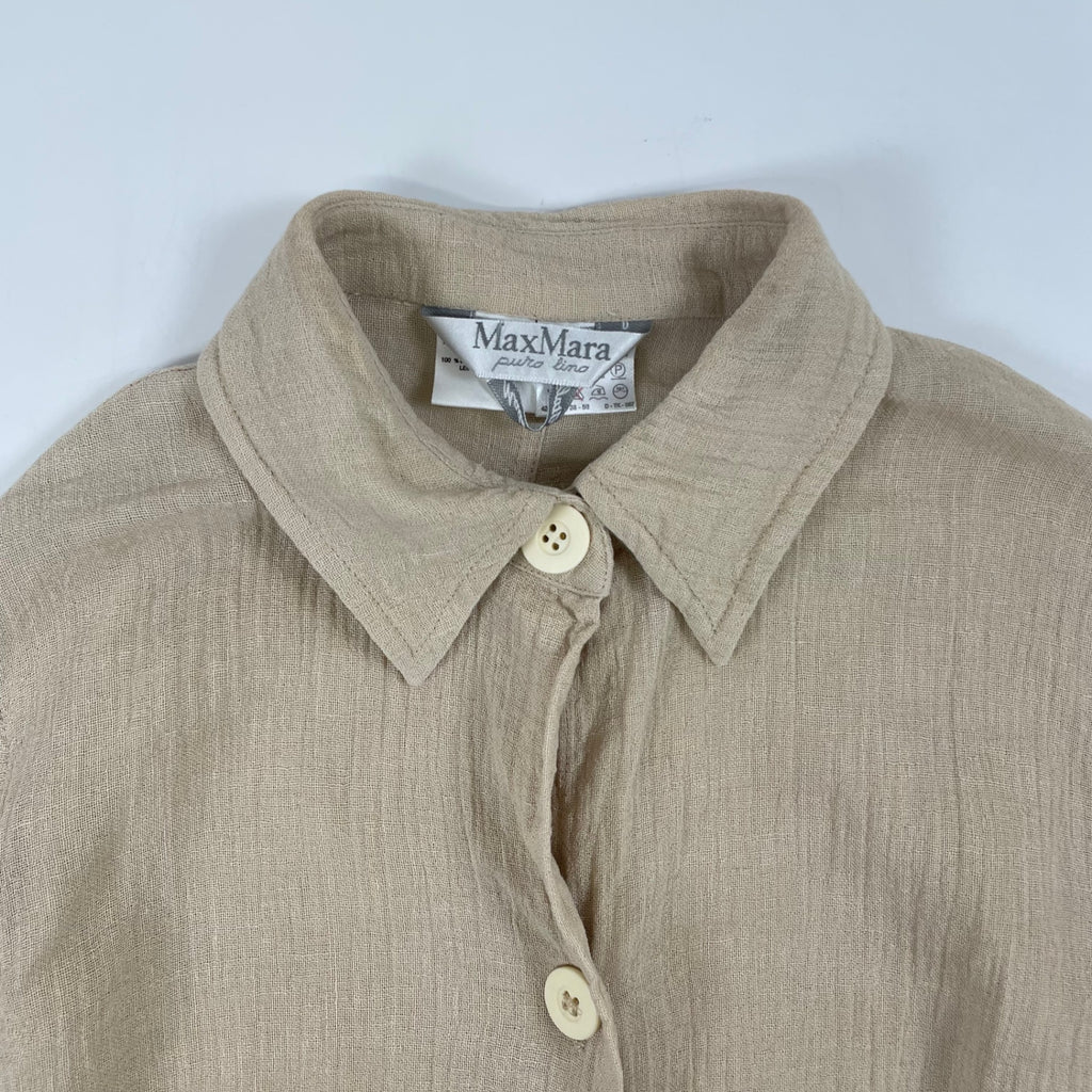 MaxMara / ピュアリネンロングシャツ 白タグ 参考定価：60,000程度 SIZE:38