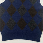 PRADA プラダ / アルパカアーガイルニットベスト Made In Peru SIZE:46