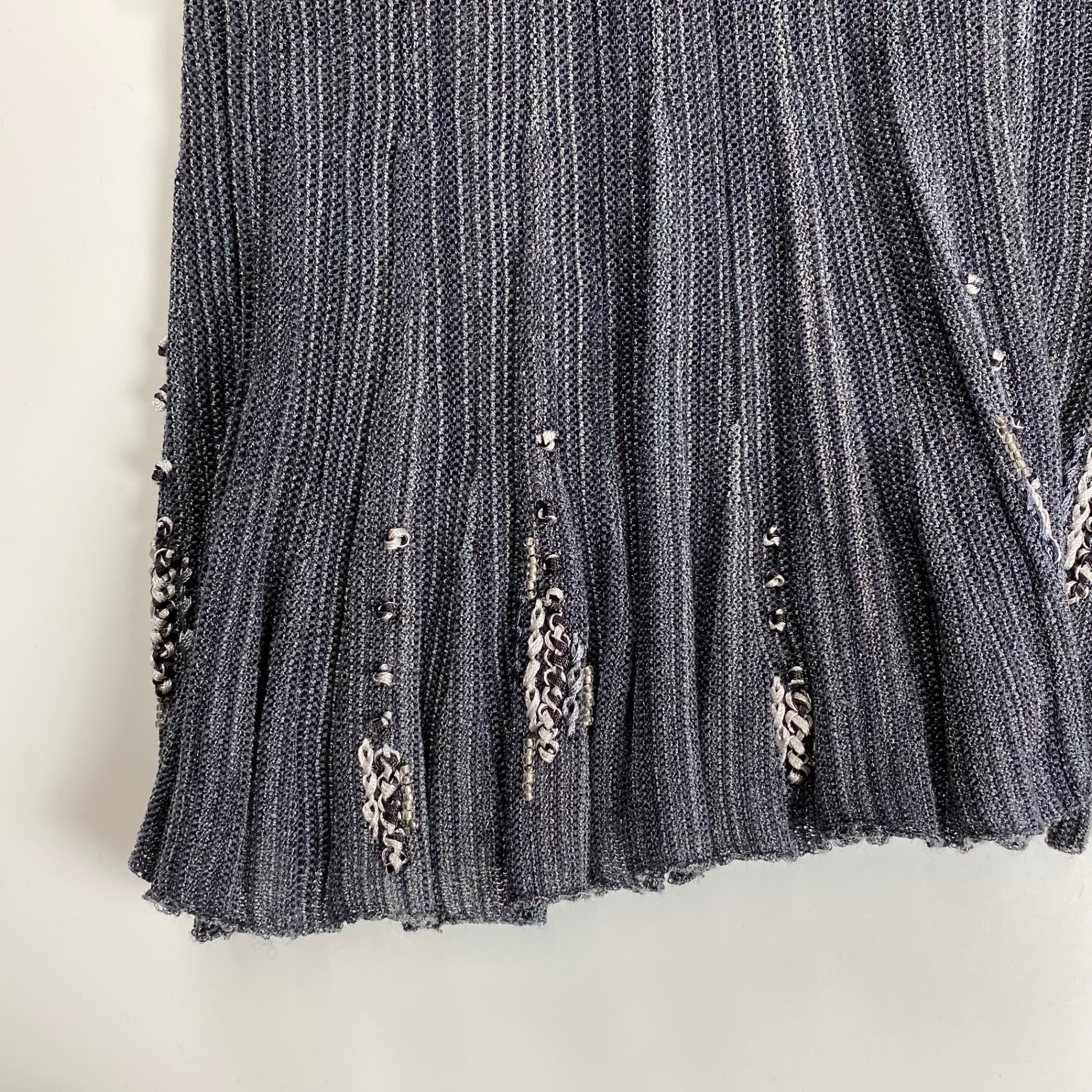 VINTAGE ヴィンテージ / プリーツセットアップ リュネビル刺繍 グレー SIZE:M-L