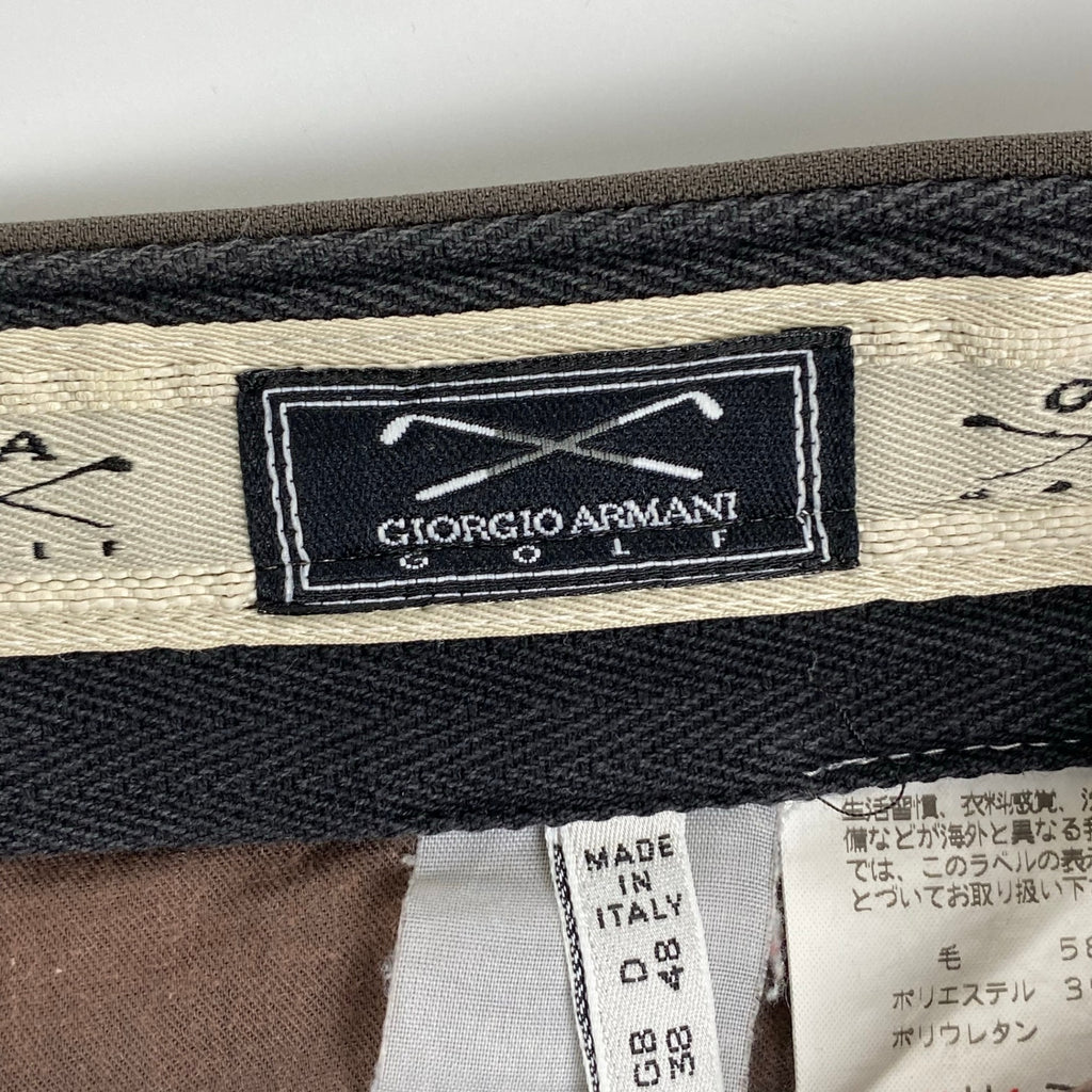 GIORGIO ARMANI GOLF ジョルジオアルマーニ ゴルフ / ヴィンテージ 2タックスラックス ブラウン SIZE:L程度