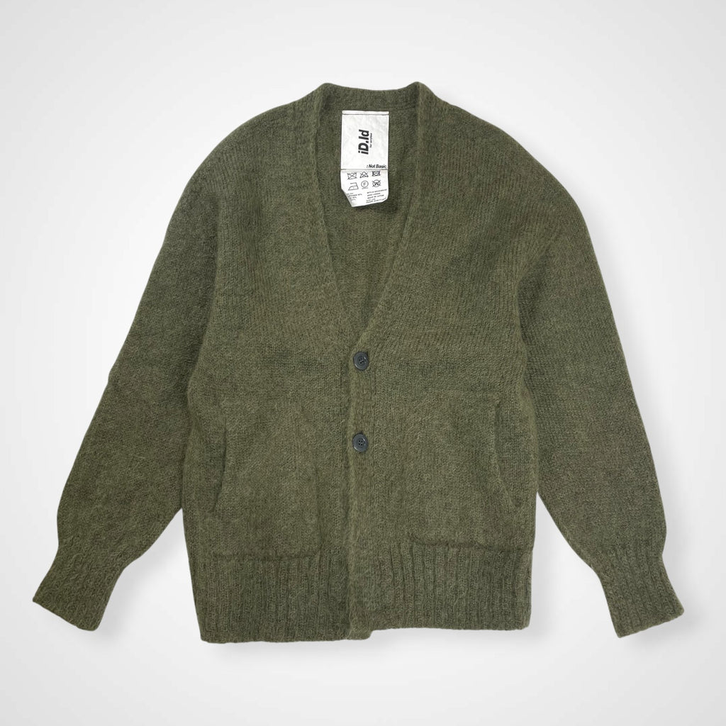 id × anytee アイディー エニティー / KID MOHAIR JUMPER (CARDIGAN TYPE) キッドモヘヤカーディガン SIZE:L
