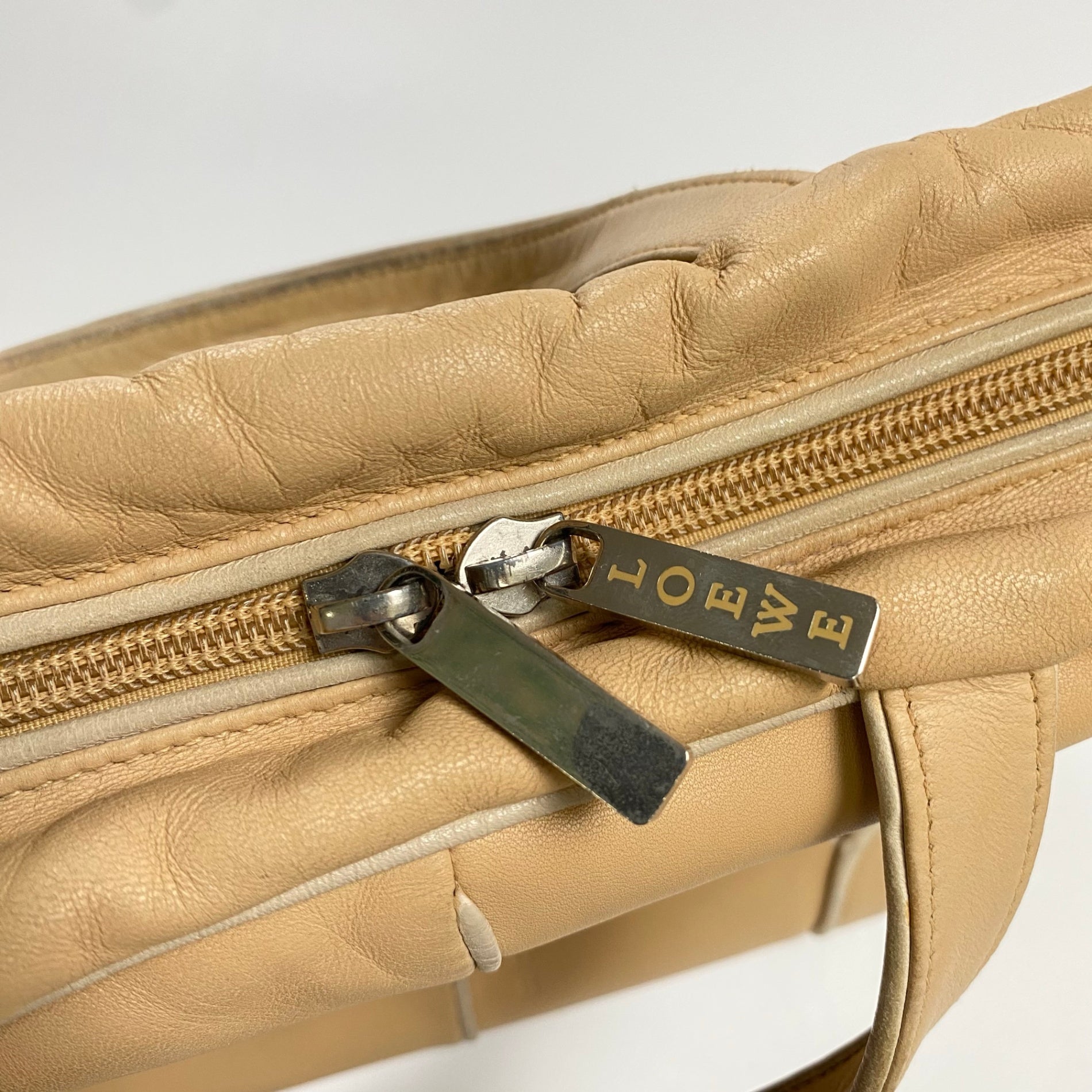 LOEWE ロエベ / ミニボストンハンドバッグ ラムレザー ベージュ