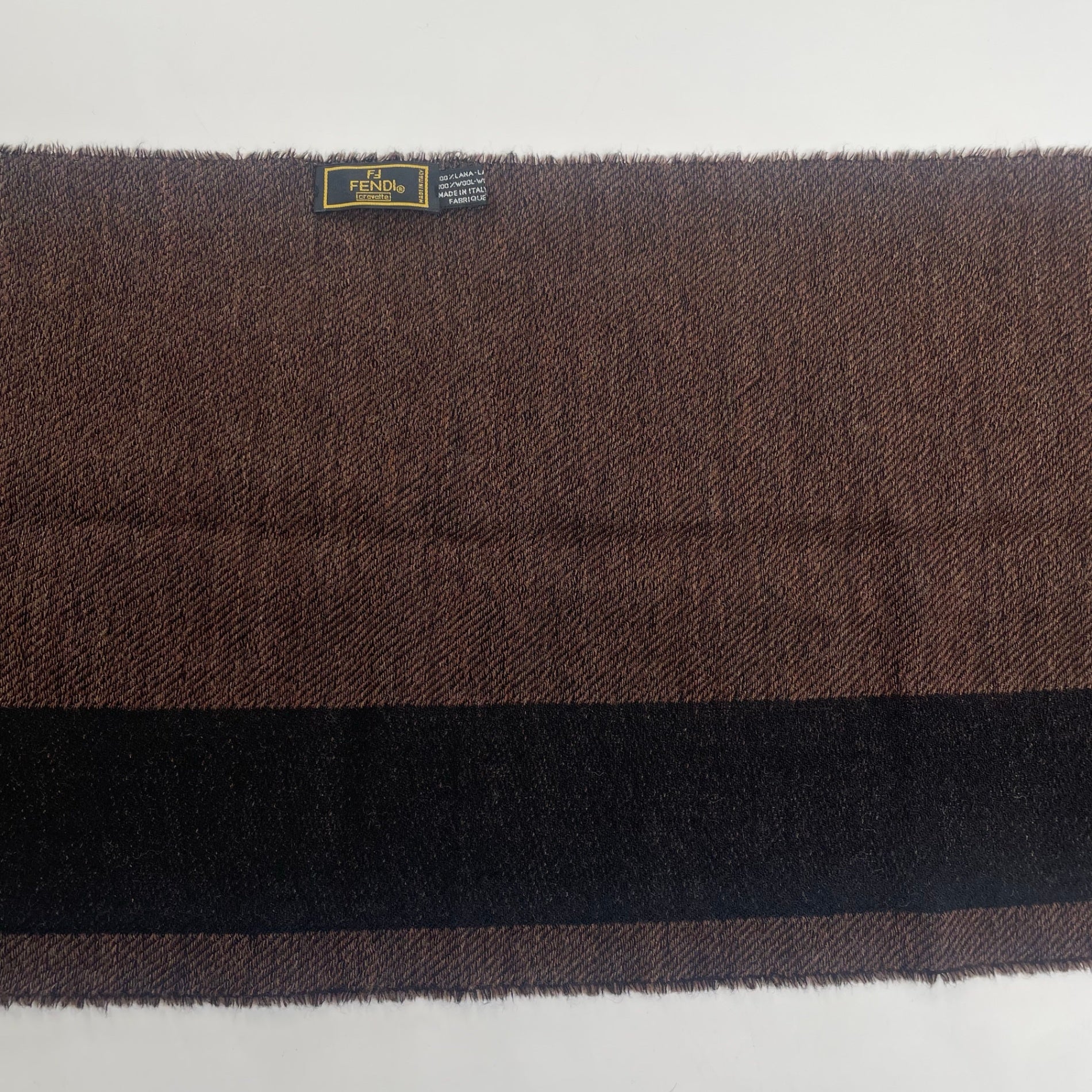 FENDI フェンディ / ロゴジャガードマフラー ブラウン×ブラック MADE IN ITALY