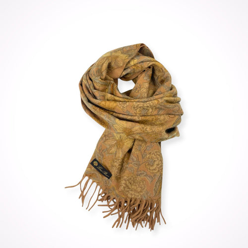 Loro Piana ロロピアーナ / フラワープリント ピュアカシミヤマフラー 美品 SIZE:45.5×178