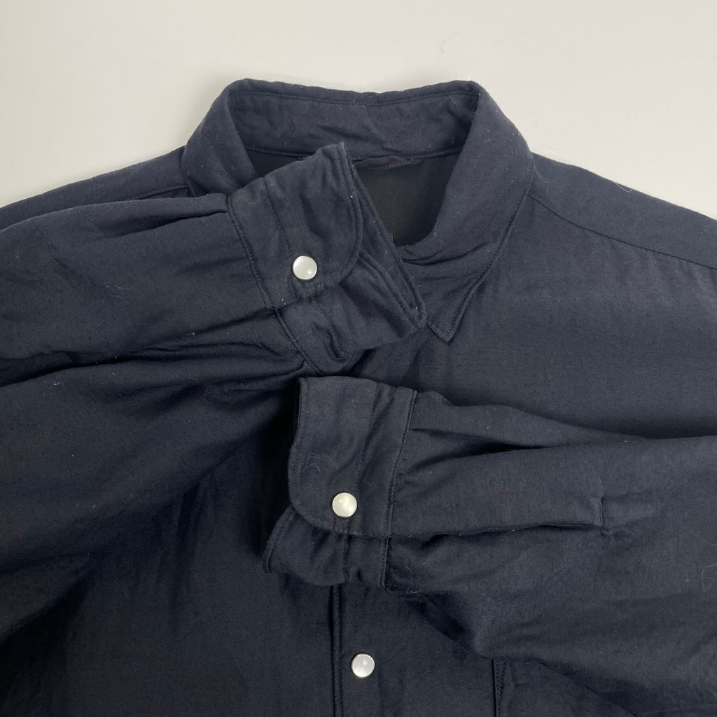 COMOLI コモリ / ナイロンシルク中綿シャツジャケット ブラック 参考定価：48,000+tax SIZE:1