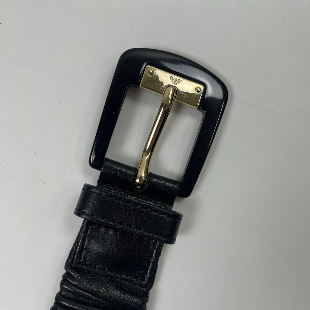EMPORIO ARMANI / ギャザーレザーベルト 参考定価：35,000程度