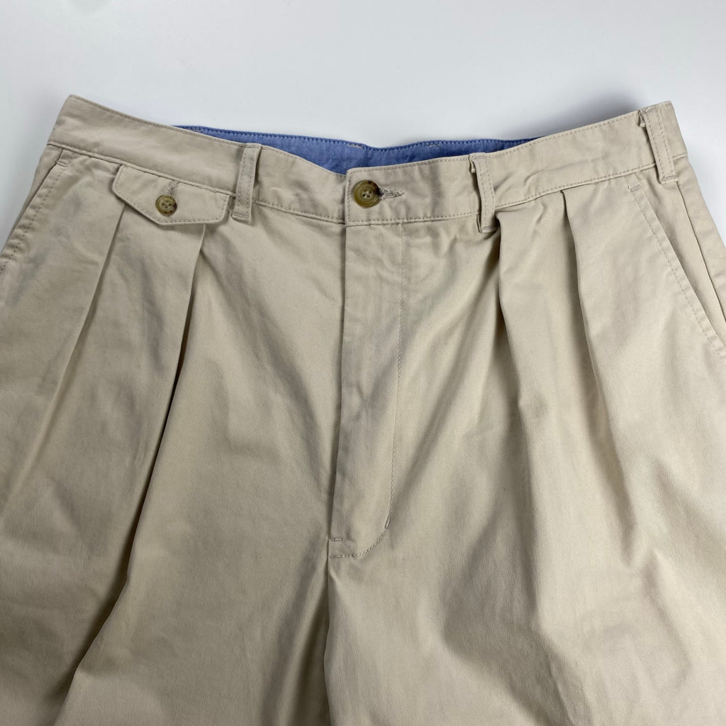 【BEAMS100名品】BEAMS PLUS ビームスプラス / 2プリーツ チノ トラウザーズ ライトベージュ SIZE：XL