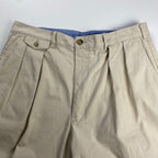 【BEAMS100名品】BEAMS PLUS ビームスプラス / 2プリーツ チノ トラウザーズ ライトベージュ SIZE：XL