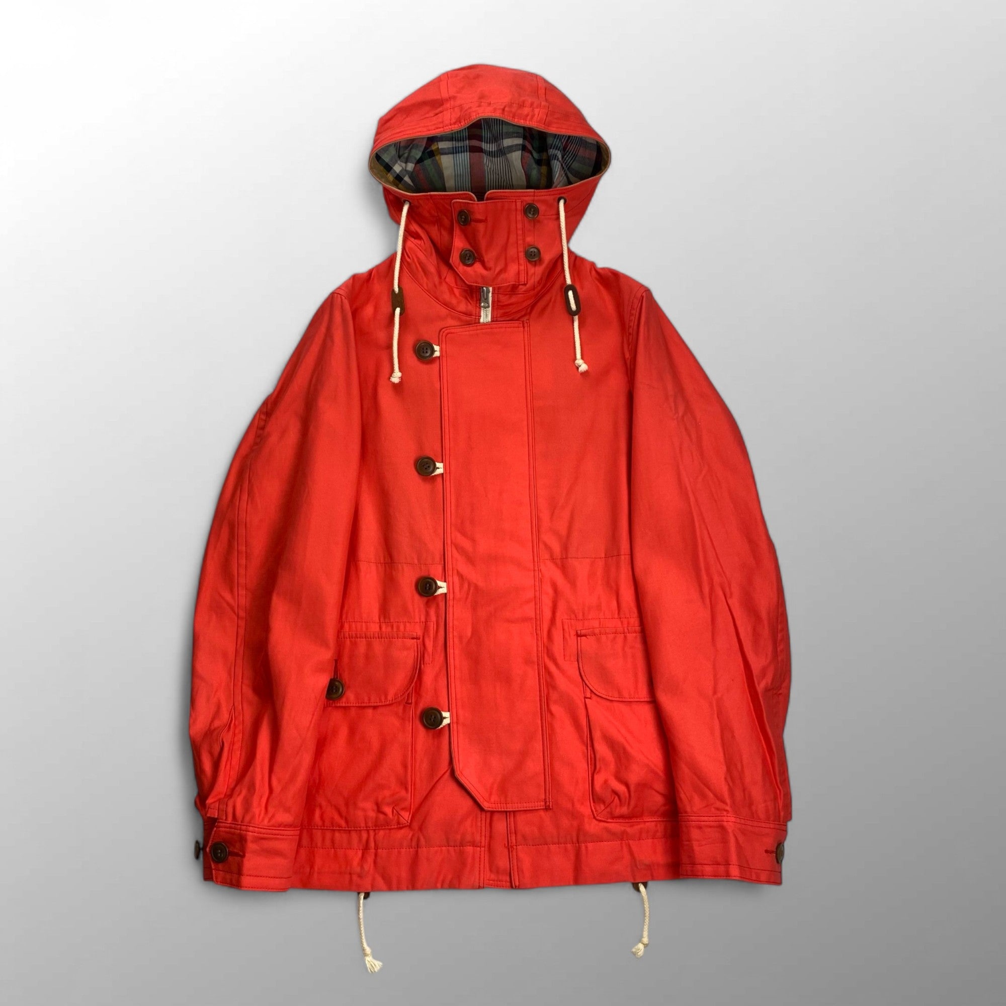 COMME des GARCONS HOMME コムデギャルソン オム / チェックライナー マウンテンパーカー レッド SIZE：XS