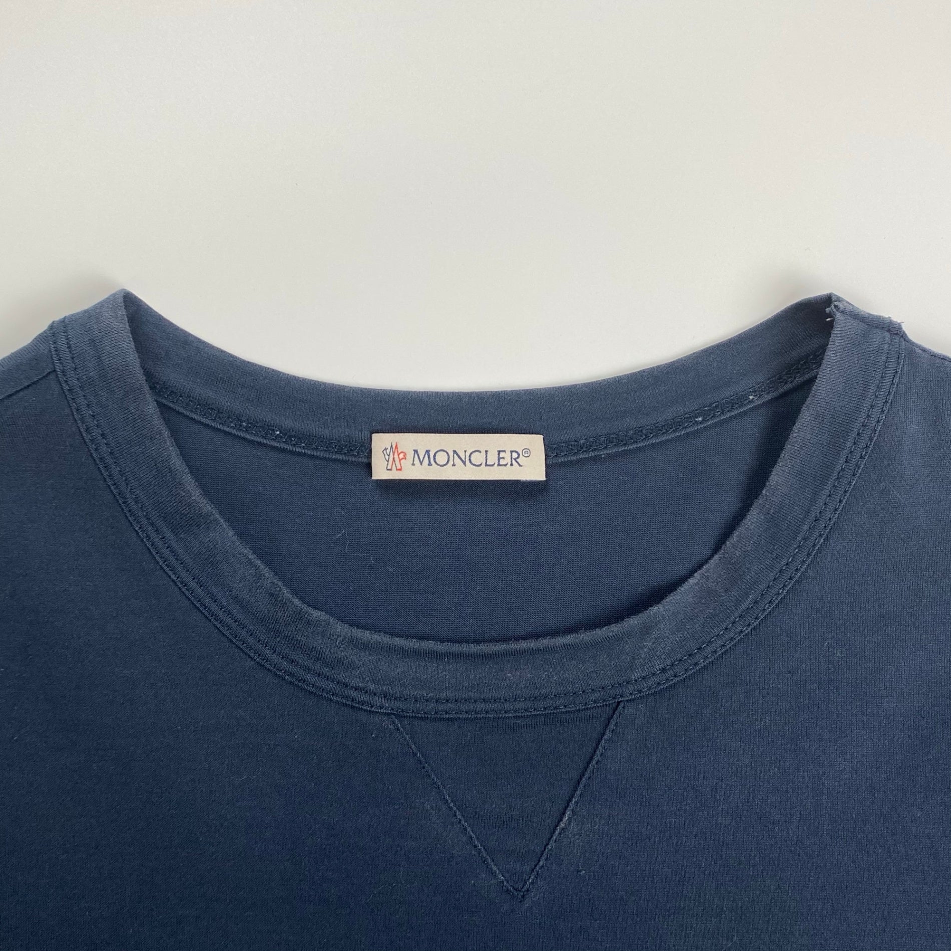 【鑑定済・国内代理店タグ付】MONCLER モンクレール / ダブルロゴ ワッペン MAGLIA T-SHIRT 参考定価：50,000+tax SIZE:S