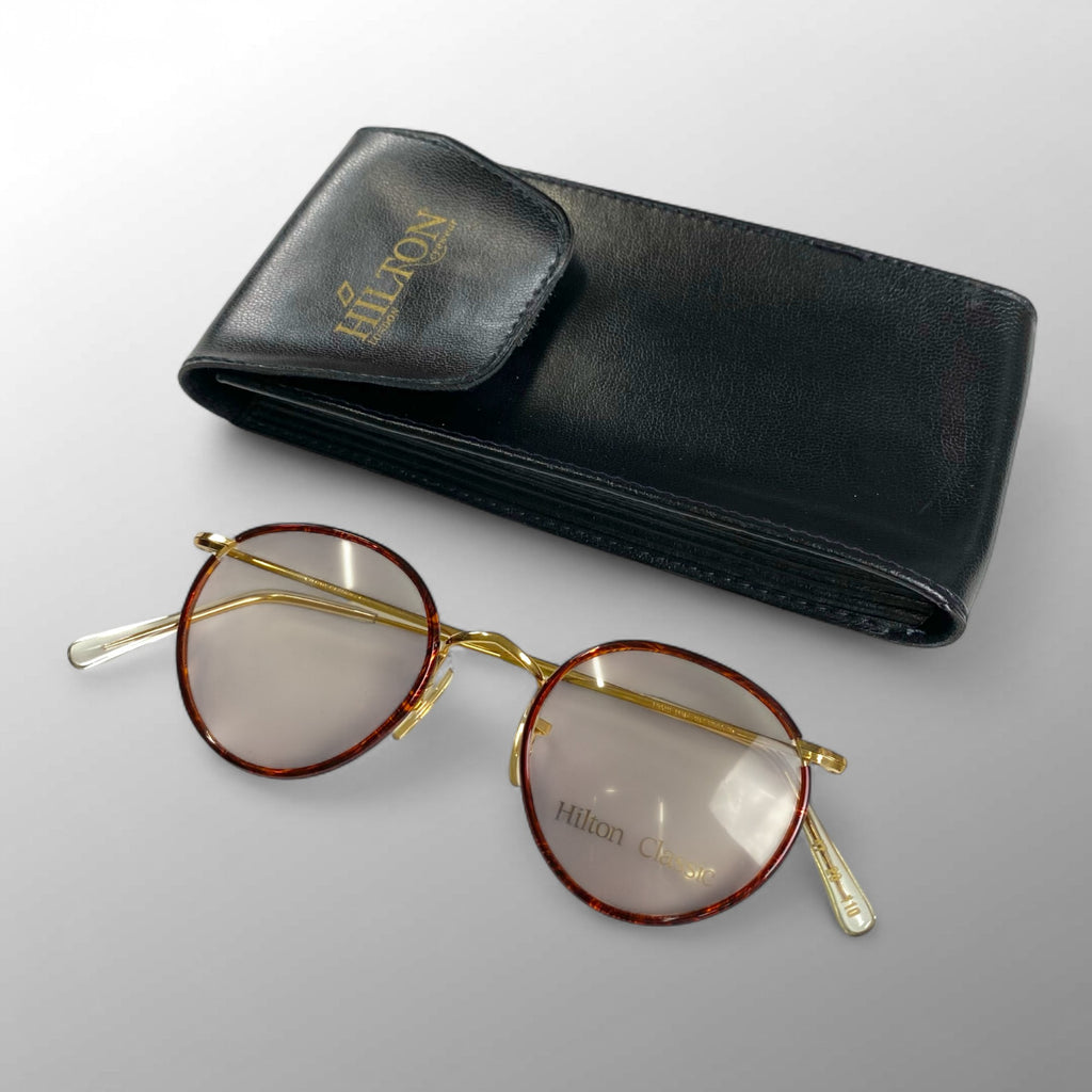 デッドストック 70s Hilton Classic / セル巻 パント型 デモレンズ入り 14K RG Chestnutカラー