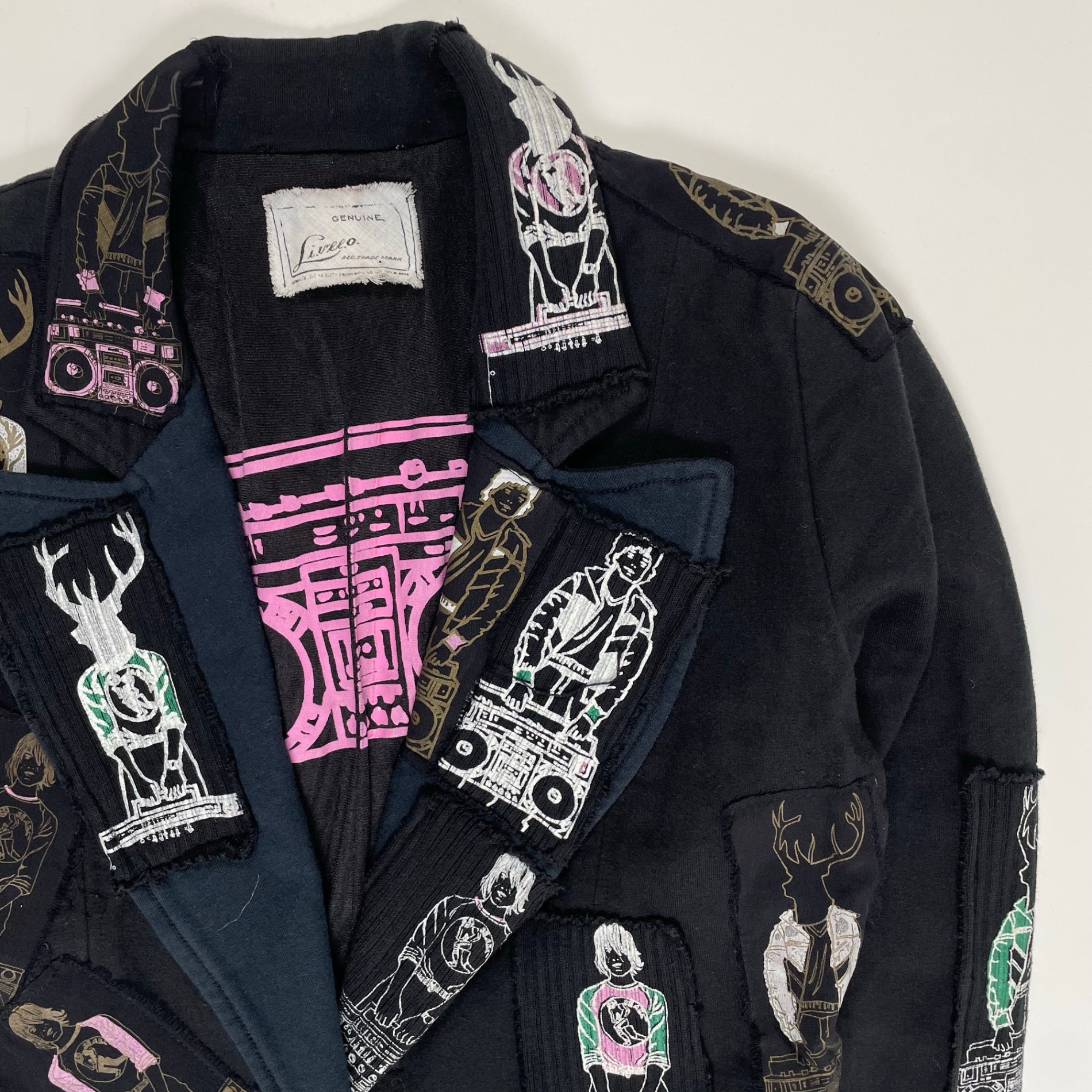 Livll.o リブルオー / 「ラジカセ」パッチワークジャケット MADE IN ITALY SIZE:XS-S程度