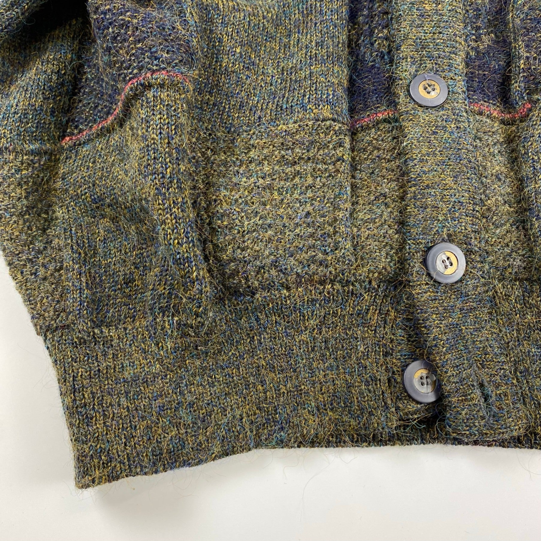 【VINTAGE】 CHAIRMAN チェアマン / フランス製生地 ブロックチェックヴィンテージカーディガン SIZE:XL