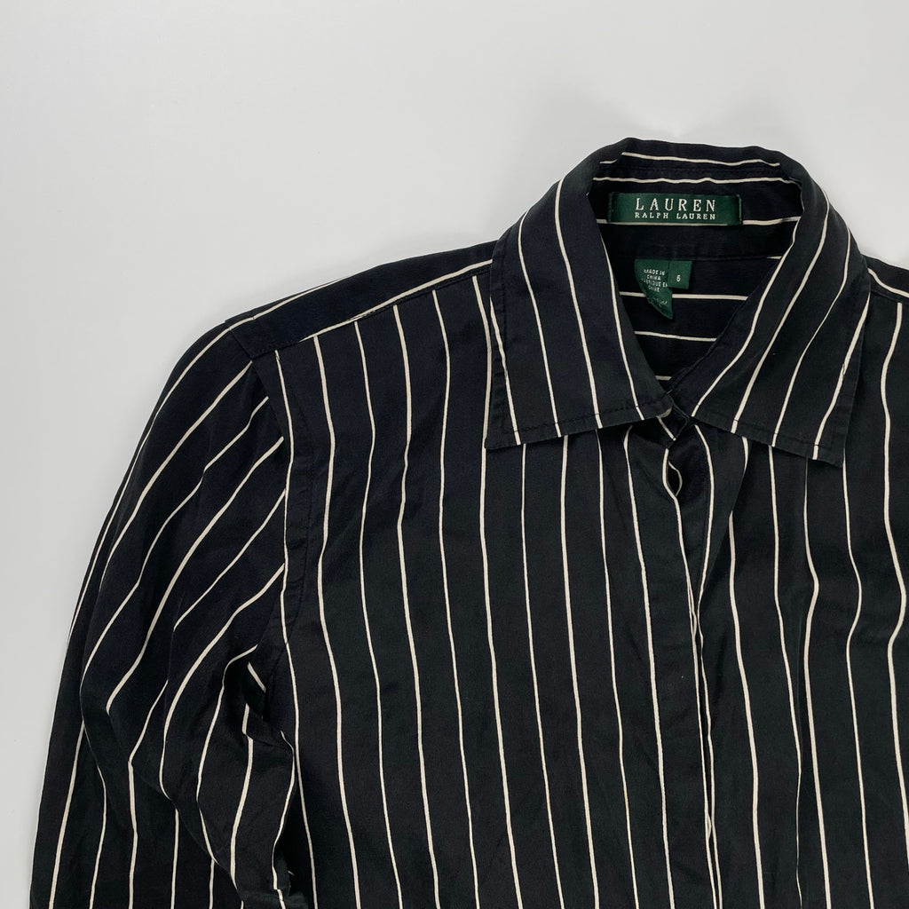 LAUREN RALPH LAUREN ローレン ラルフローレン / シルクストライプシャツ SIZE：6