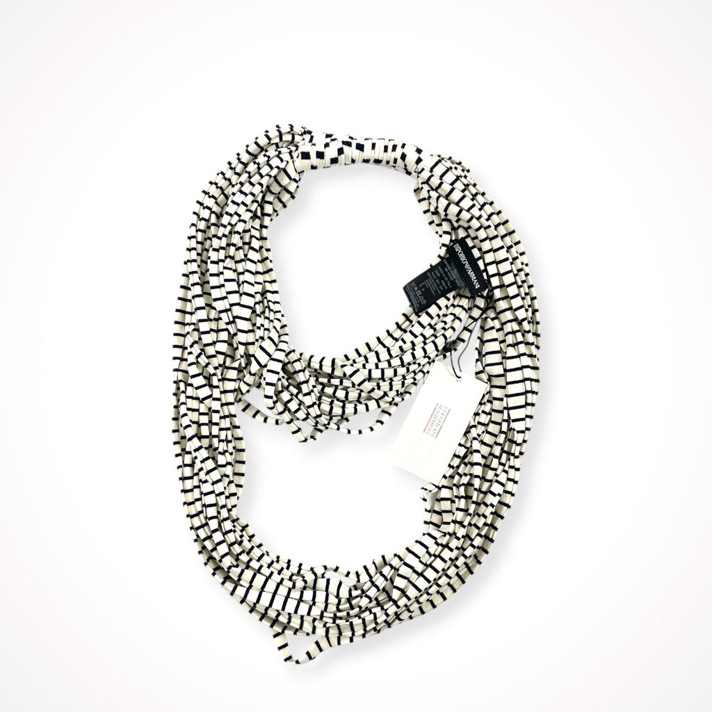 EMPORIO ARMANI / ボーダーテキスタイルネックレス 未使用品 箱付