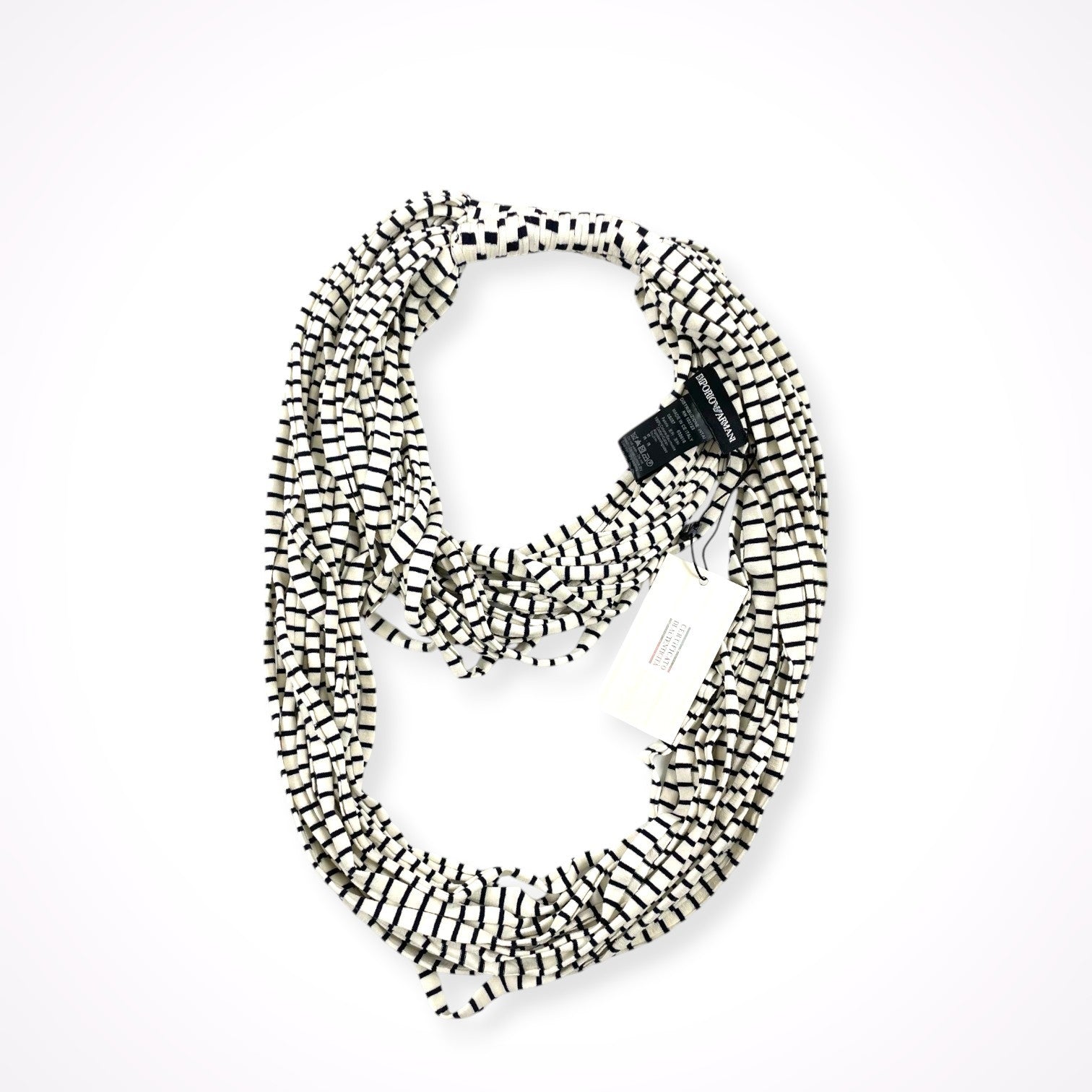 EMPORIO ARMANI / ボーダーテキスタイルネックレス 未使用品 箱付