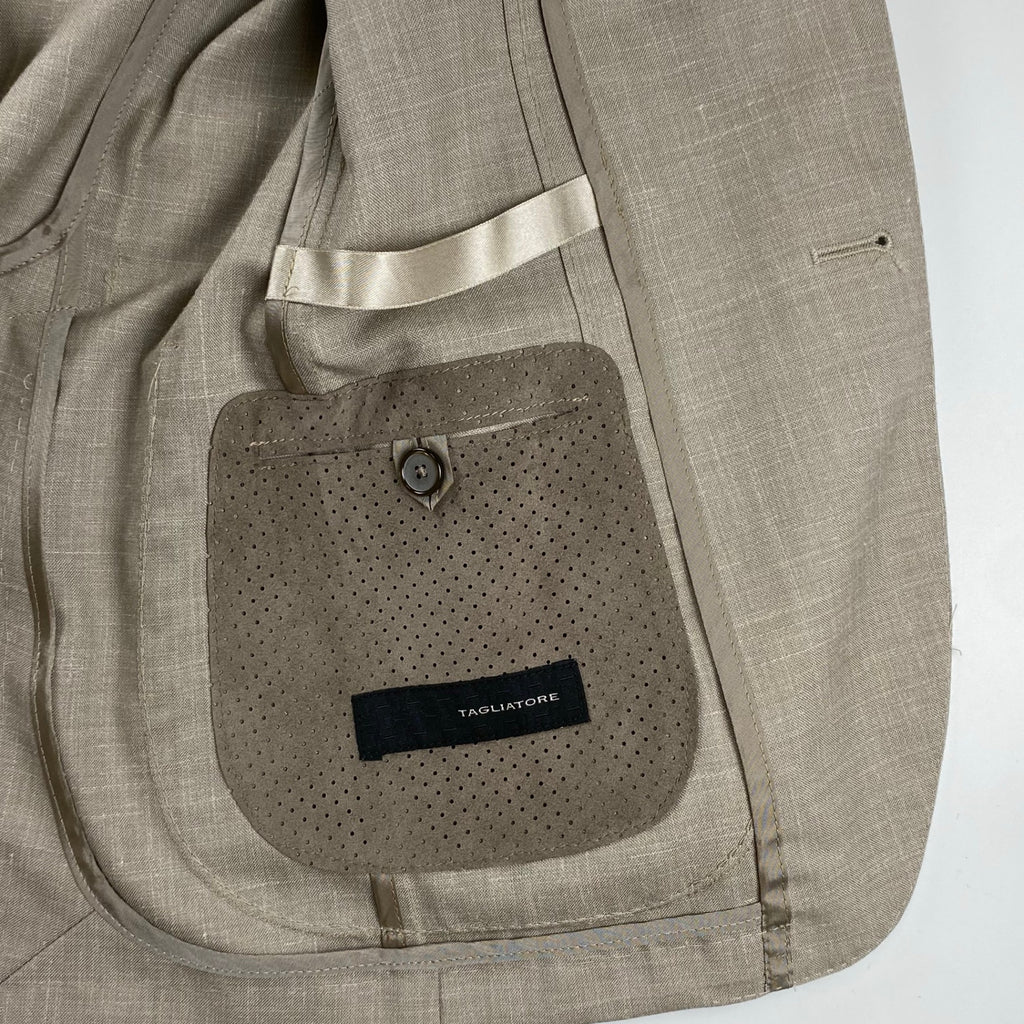 【美品】 TAGLIATORE タリアトーレ / dakar ダカール シルクMIX セットアップ スーツ ウール×シルク×リネン 参考定価：120,000+tax  SIZE:42（S程度）