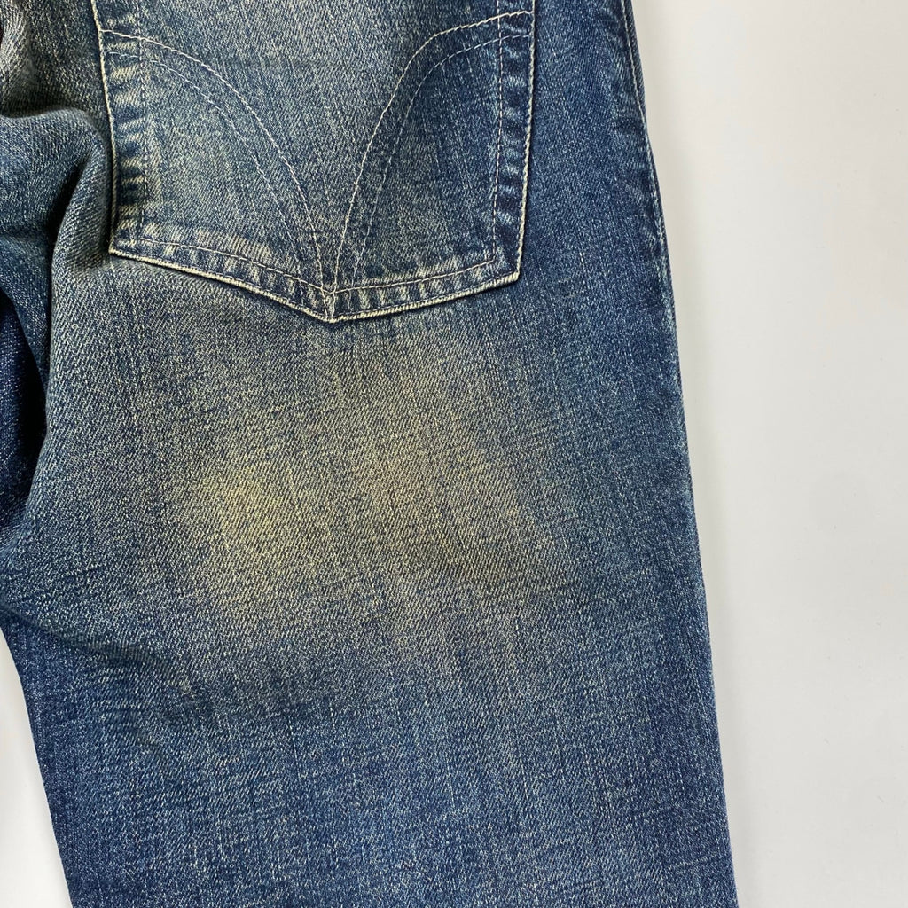 【00sスペシャル】 D&G  DOLCE&GABBANA / ギミック ダブルウエスト デニムパンツ ベルト グランジ Y2K SIZE:W84cm