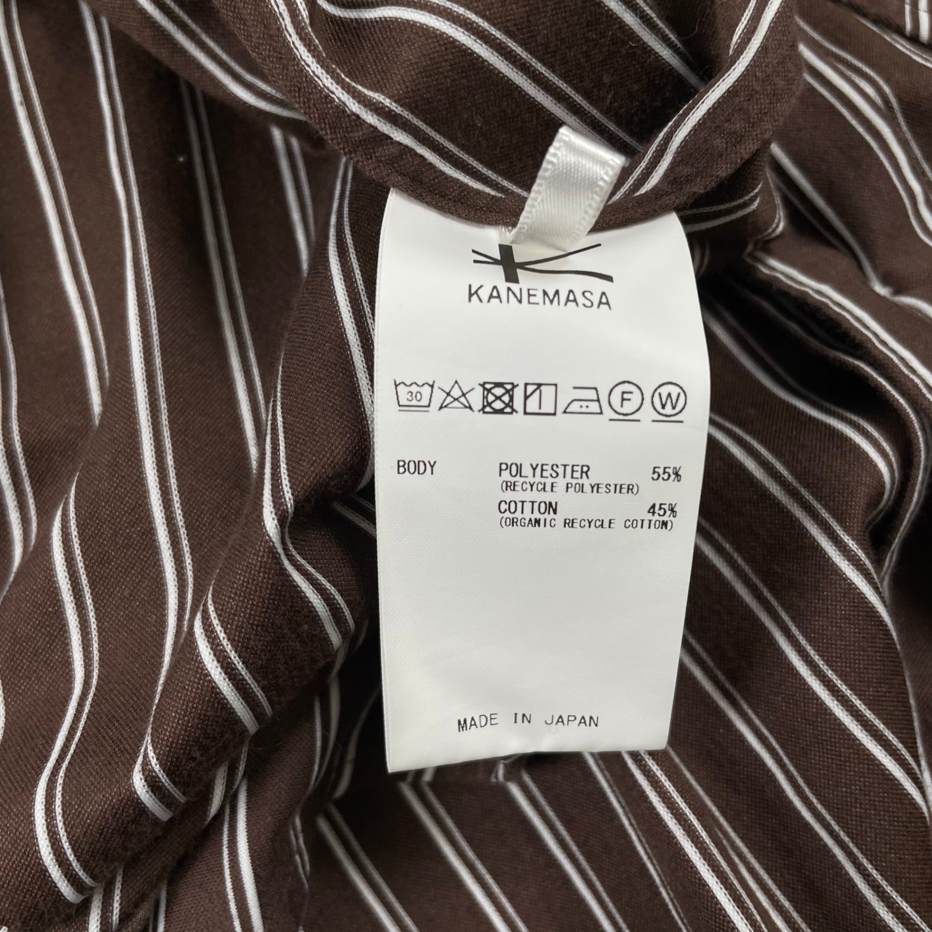 KANEMASA PHIL. × +81 カネマサフィル / 別注THICK AND THIN STRIPE ROYAL OX DRESS JERSEY SHIRT 参考定価：27,000 SIZE:L