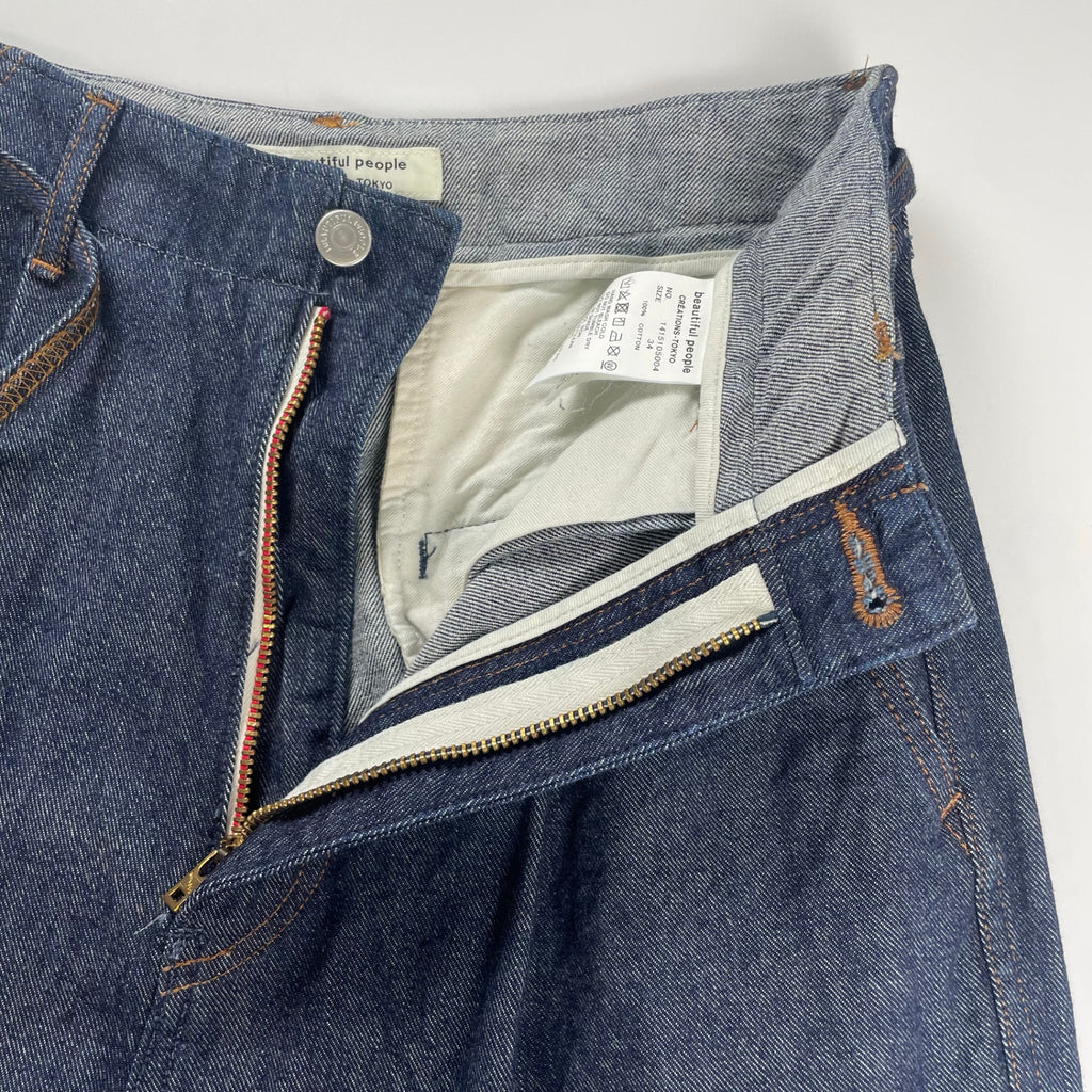 beautiful people ビューティフルピープル / left hand twill tuck denim pants デニムパンツ 24ss 極美品 参考定価：45,000+tax  SIZE:34
