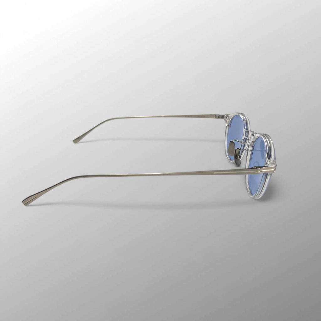 金子眼鏡 ジャパンシリーズ / クリアボストン サングラス 度なしライトブルーレンズ 参考定価：46,000+tax SIZE:47□23-145