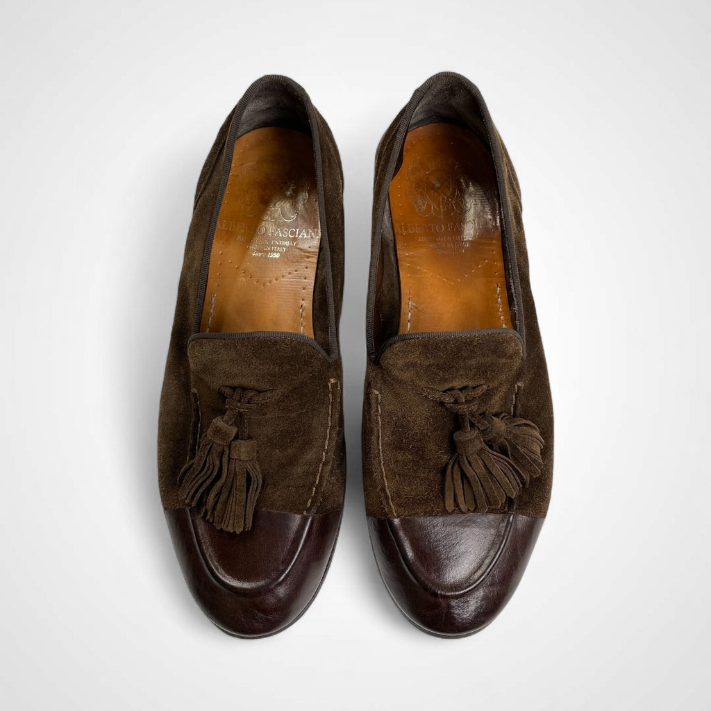 ALBERTO FASCIANI  アルベルト ファッシアーニ / レザー×スウェード切替ローファー 参考定価：70,000程度 SIZE：41(26.5程度)