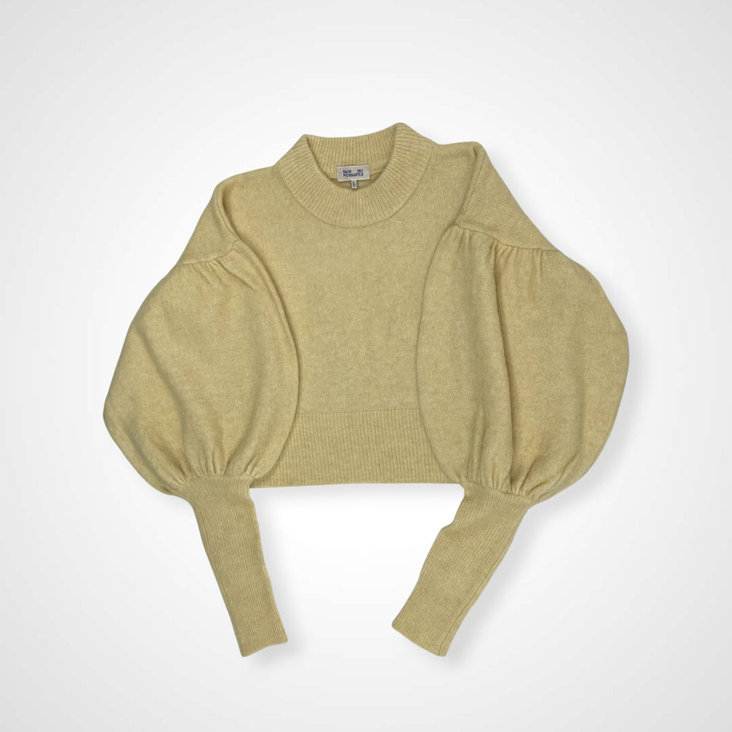 BAUM UND PFERDGARTEN バウムウンドヘルガーテン / アルパカMIXクロップドニット バルーンスリーブ BEAMS取扱い 参考定価：35,000程度 SIZE:L