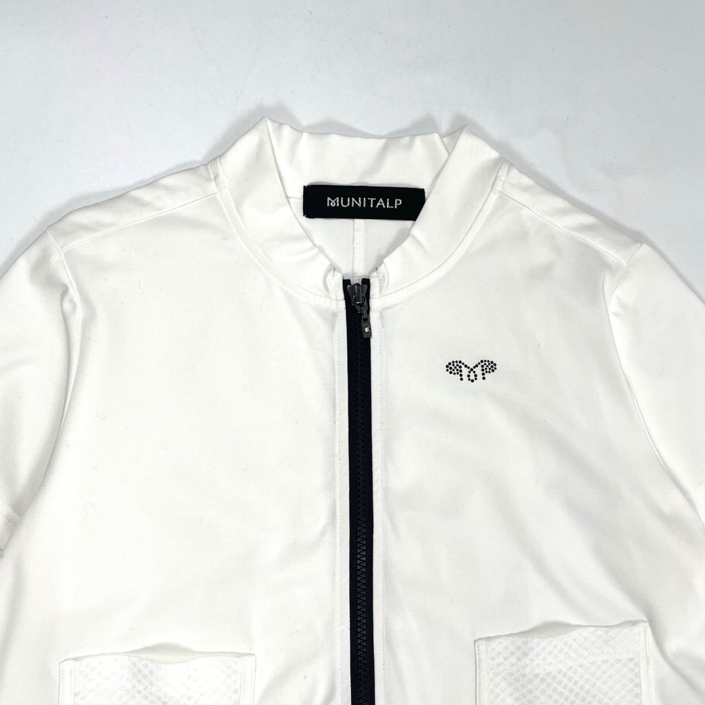 MUNITALP / ハーフジップ メッシュポケット チュニックワンピース 参考定価：42,000程度 SIZE:40