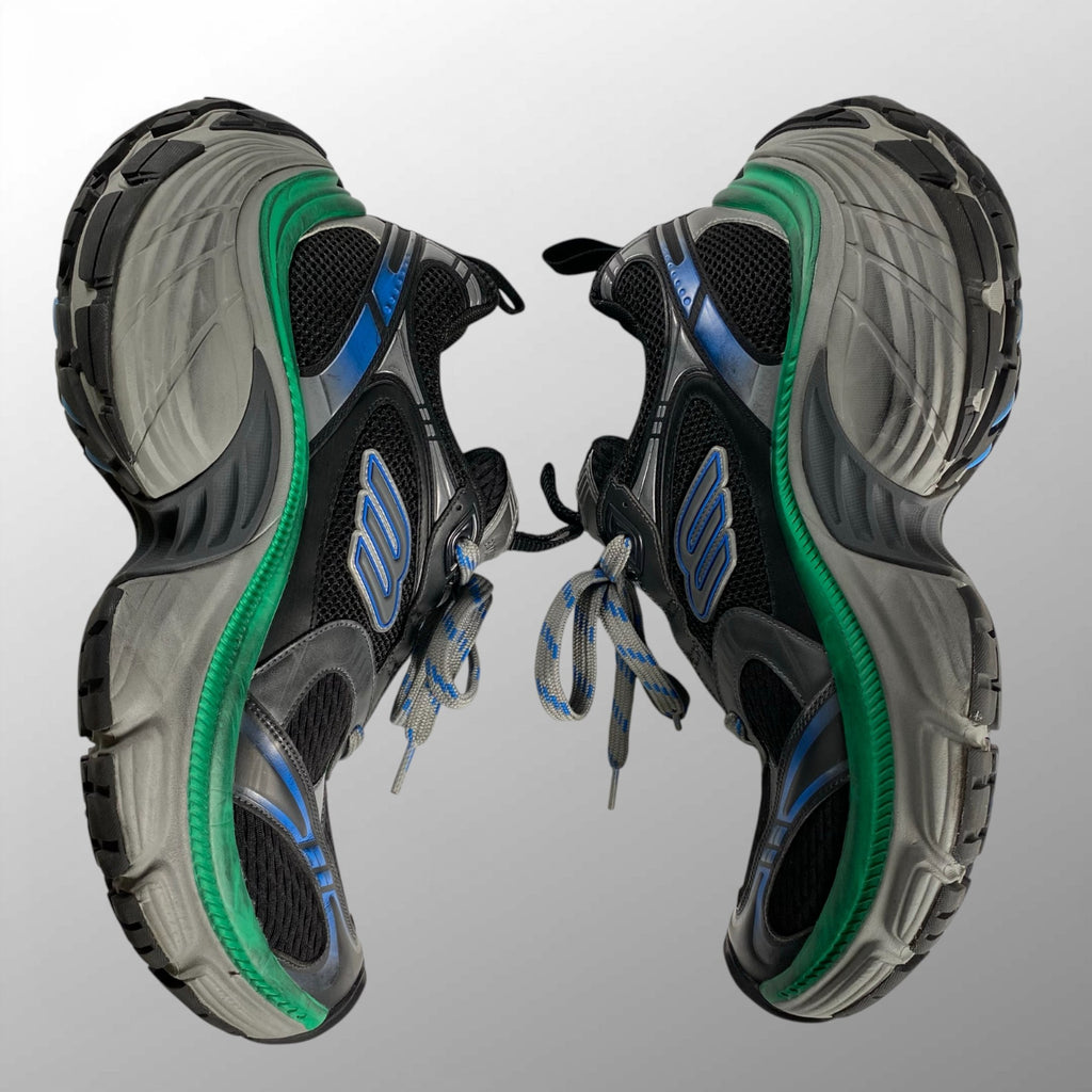 【鑑定済み】 BALENCIAGA バレンシアガ / 10XL ローカットスニーカー 希少カラー ブラック グリーン ダメージ加工 784344 SIZE：27.5