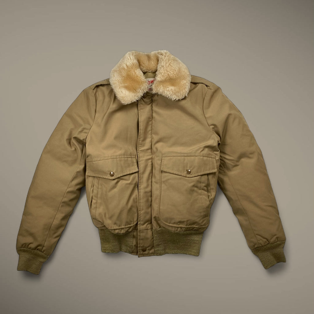 70年代 VINTAGE Schott ショット / ヴィンテージ ダウンジャケット フライトジャケット TALONジップ  ミリタリー SIZE：XS