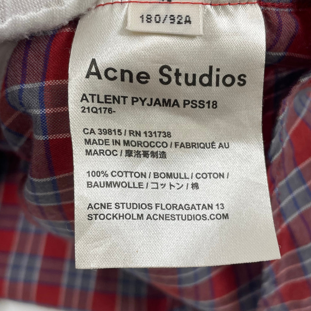 Acne Studios / Atlet Pyjama チェックシャツ 参考定価：45,000程度 SIZE:46