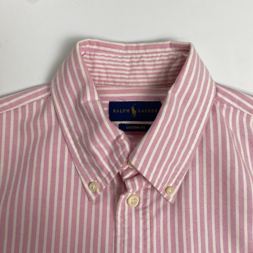 RALPH LAUREN ラルフローレン / ボタンダウン ストライプシャツ 現行タグ 参考定価：20,000程度 SIZE：M