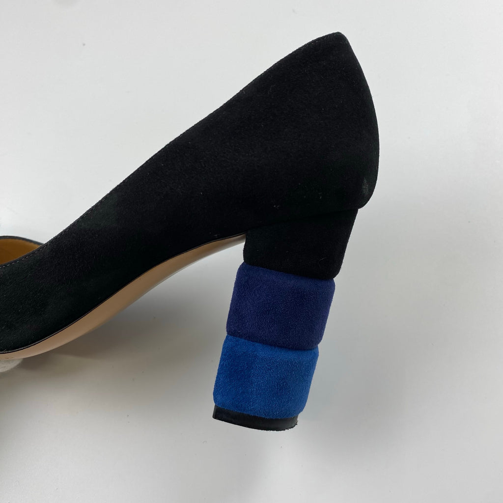 SALVATORE FERRAGAMO サルバトーレ フェラガモ / ヌバック ヒール パンプス SIZE:6 1/2（24cm程度）