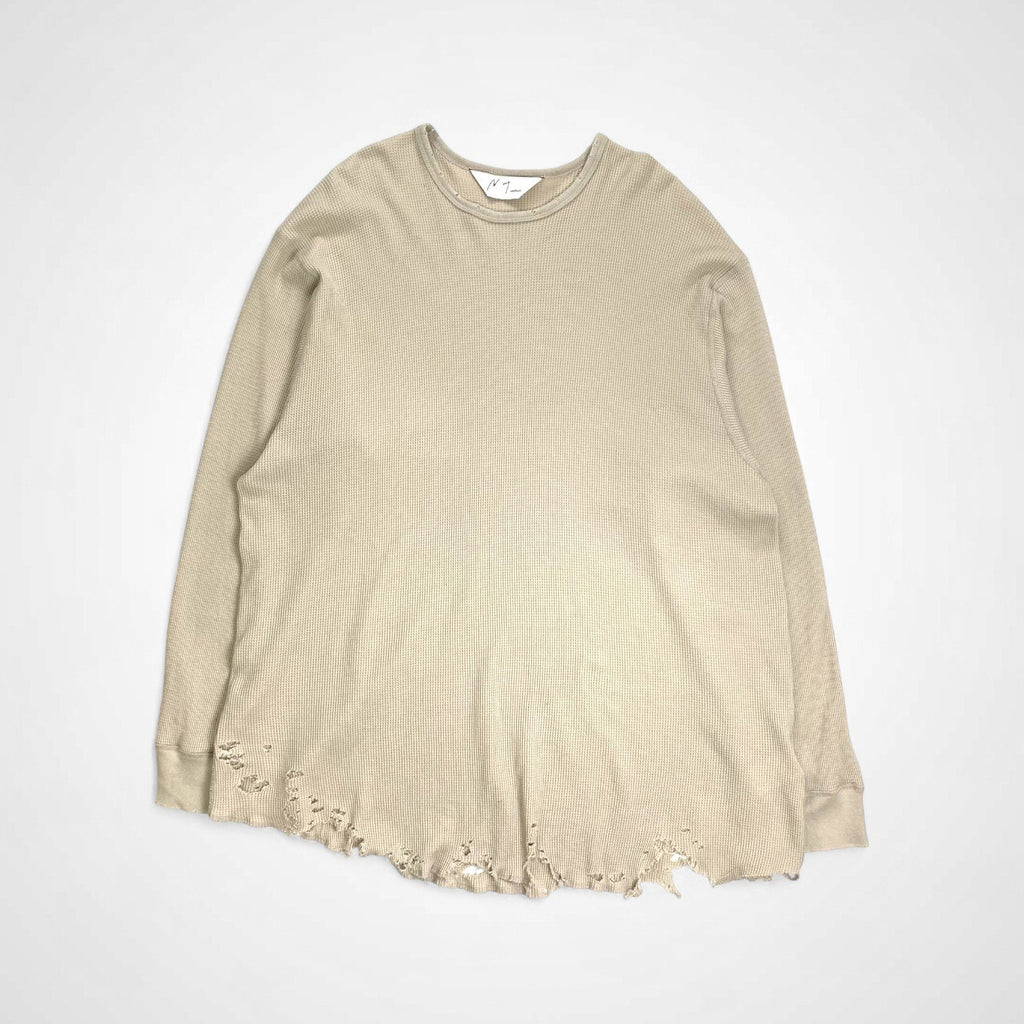 ANCELLM アンセルム / DAMAGE WAFFLE CREW LS T-SHIRT ワッフル カットソー 25AW 参考定価：17,000+tax SIZE:1