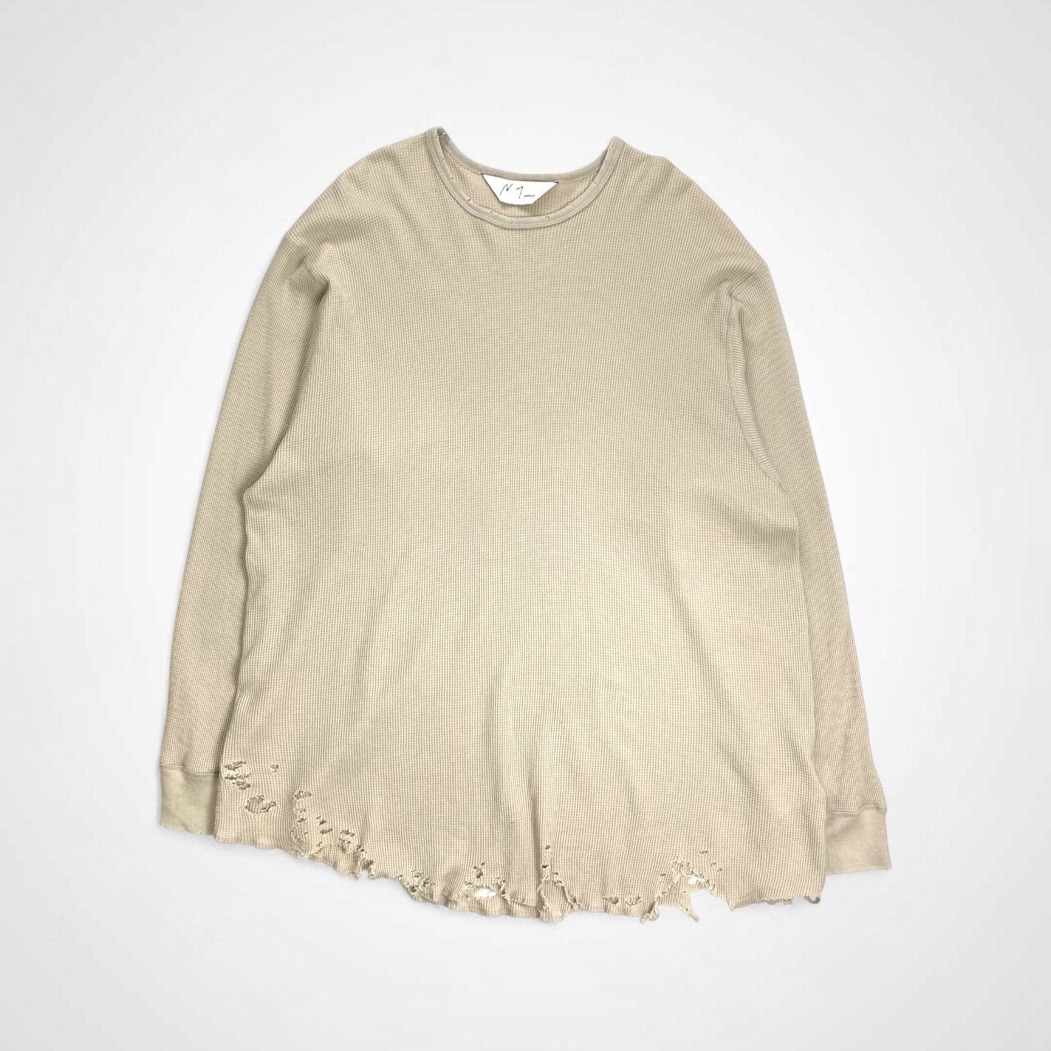 ANCELLM アンセルム / DAMAGE WAFFLE CREW LS T-SHIRT ワッフル カットソー 25AW 参考定価：17,000+tax SIZE:1