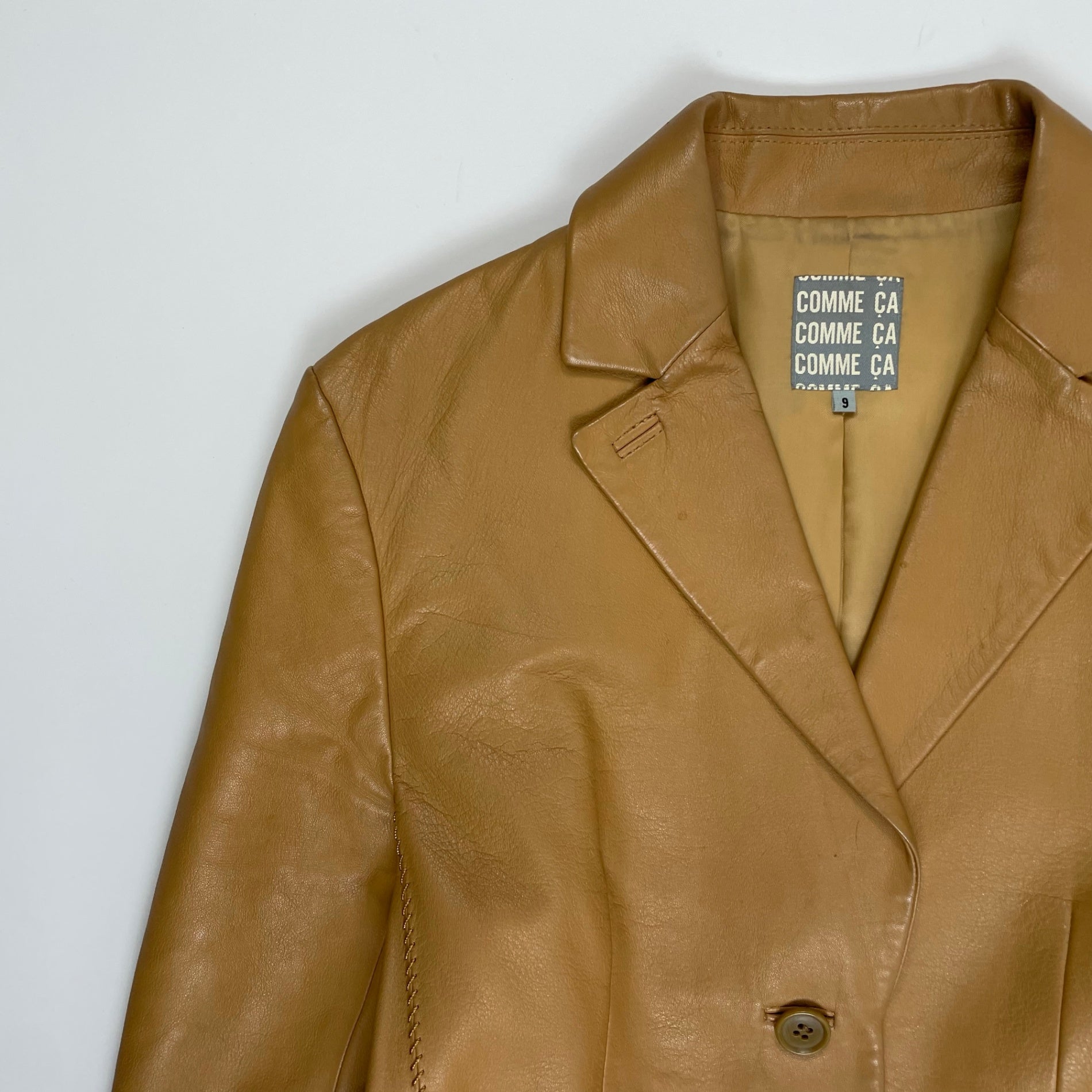 COMME CA コムサ / VINTAGE シームデザイン ラムレザージャケット SIZE:9